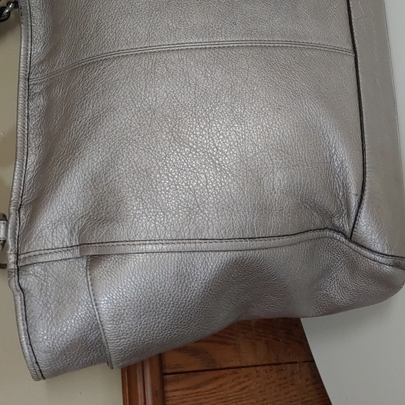Coach New York Metallic Leather Large Shoulder Bag - Picture 6 of 17